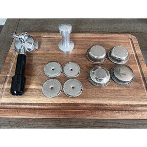 58mm Portafilter Double Espresso Accessory Lot Heavy Tamper Baskets and Screens
